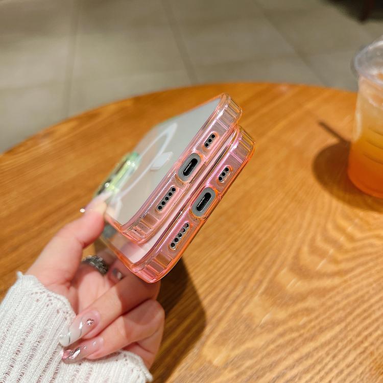 Contrast Color Gradient Transparent MagSafe Phone Case, For iPhone 11, For iPhone 11 Pro