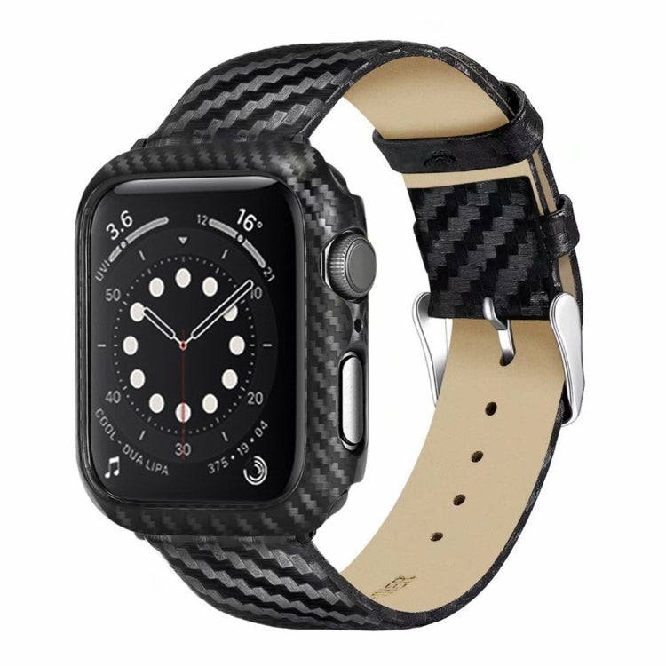 Genuine Leather Carbon Fiber Strap + Frame for Apple Watch Series 3 & 2 & 1 42mm, Apple Watch Series 3 & 2 & 1 42mm