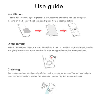 Ring Buckle Multifunction Cell Phone Holder, Pink, White, Tyrant gold