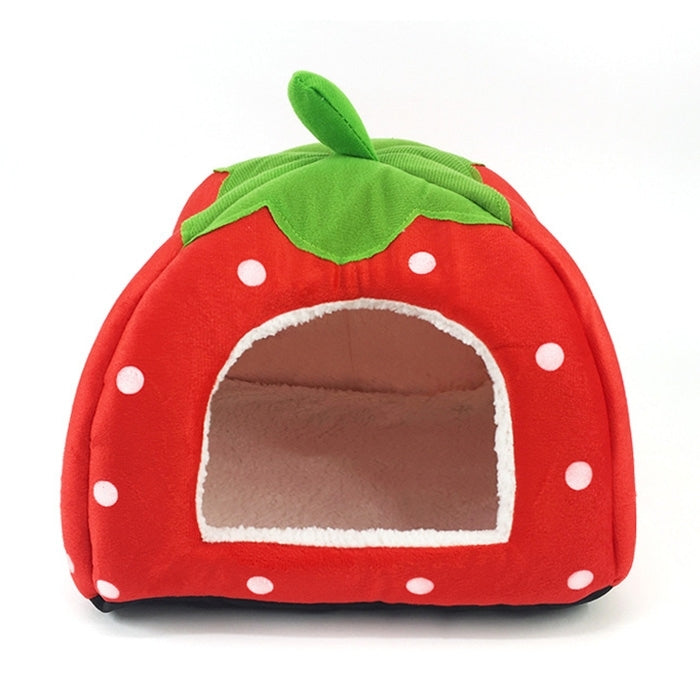 Strawberry Shaped Foldable Short Plush Pet House Nest, Size: L, Dark Blue, Size L, Red, Size L, Pink, Size L, Blue, Size L, Purple, Size L