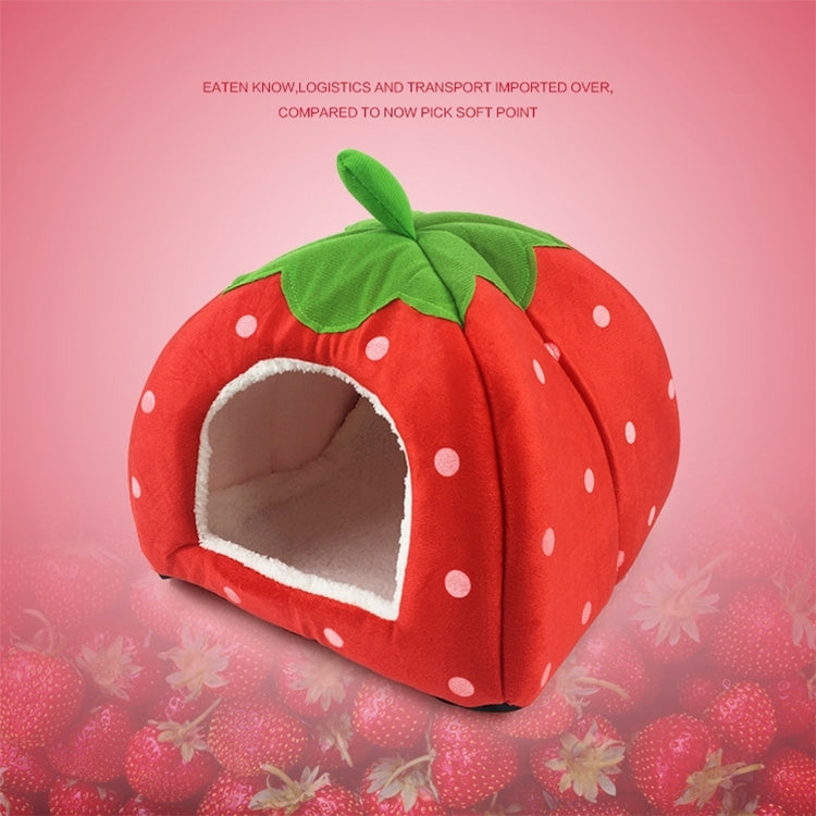 Strawberry Shaped Foldable Short Plush Pet House Nest, Size: L, Dark Blue, Size L, Red, Size L, Pink, Size L, Blue, Size L, Purple, Size L