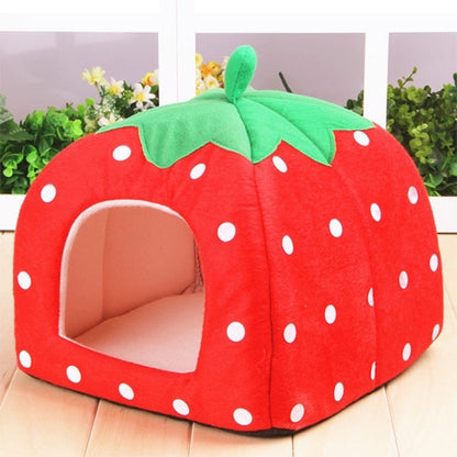 Strawberry Shaped Foldable Short Plush Pet House Nest, Size: L, Dark Blue, Size L, Red, Size L, Pink, Size L, Blue, Size L, Purple, Size L