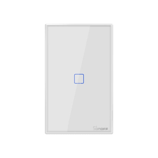 Sonoff T2 Touch 120mm Tempered Glass Panel Wall Switch Smart Home Light Touch Switch, Compatible with Alexa and Google Home, AC 100V-240V, US Plug, 120mm/ 1 US Plug