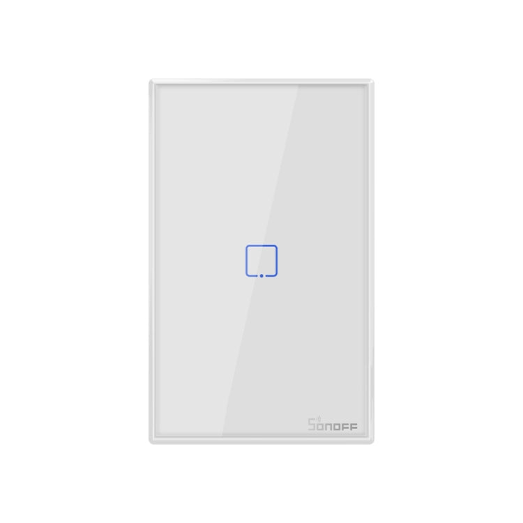 Sonoff T2 Touch 120mm Tempered Glass Panel Wall Switch Smart Home Light Touch Switch, Compatible with Alexa and Google Home, AC 100V-240V, US Plug, 120mm/ 1 US Plug