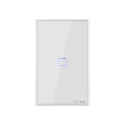 Sonoff T2 Touch 120mm Tempered Glass Panel Wall Switch Smart Home Light Touch Switch, Compatible with Alexa and Google Home, AC 100V-240V, US Plug, 120mm/ 1 US Plug