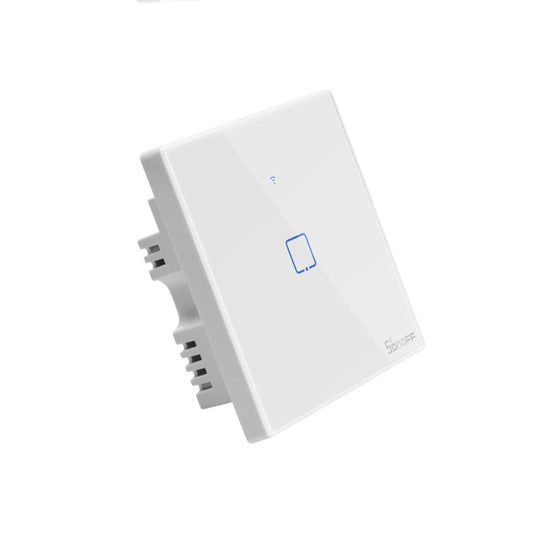 Sonoff T2 Touch 86mm Tempered Glass Panel Wall Switch Smart Home Light Touch Switch, Compatible with Alexa and Google Home, AC 100V-240V, UK Plug, 86mm/ 1 UK Plug