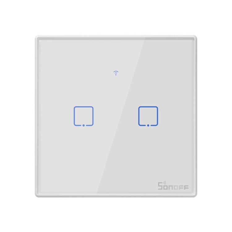 Interruptor de pared Sonoff T2 Touch de 86 mm con panel de vidrio templado, compatible con Alexa y Google Home, CA 100-240 V, enchufe británico.