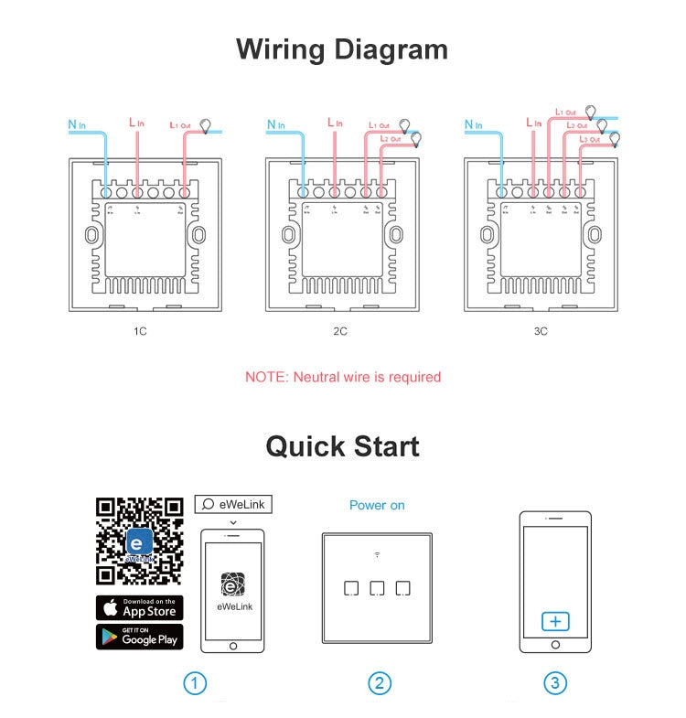 Interruptor de pared Sonoff T2 Touch de 86 mm con panel de vidrio templado, compatible con Alexa y Google Home, CA 100-240 V, enchufe británico.