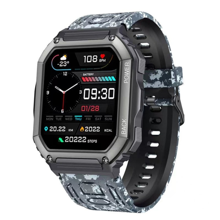 Reloj inteligente deportivo KR06 con podómetro, resistente al agua, compatible con monitorización de frecuencia cardíaca, presión arterial y llamadas Bluetooth.