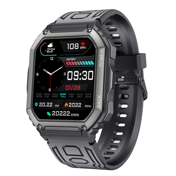 Reloj inteligente deportivo KR06 con podómetro, resistente al agua, compatible con monitorización de frecuencia cardíaca, presión arterial y llamadas Bluetooth.