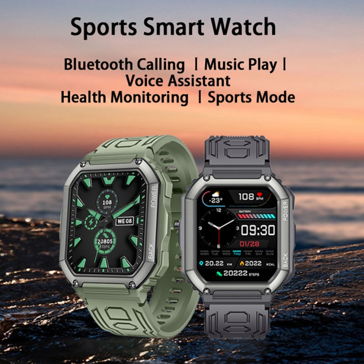 Reloj inteligente deportivo KR06 con podómetro, resistente al agua, compatible con monitorización de frecuencia cardíaca, presión arterial y llamadas Bluetooth.