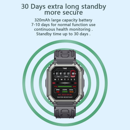 Reloj inteligente deportivo KR06 con podómetro, resistente al agua, compatible con monitorización de frecuencia cardíaca, presión arterial y llamadas Bluetooth.