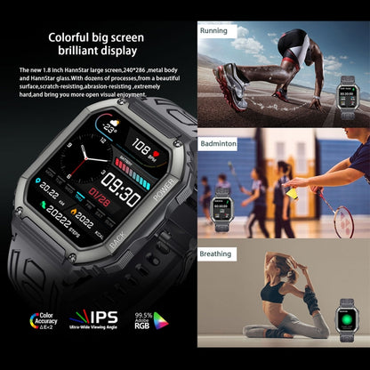 Reloj inteligente deportivo KR06 con podómetro, resistente al agua, compatible con monitorización de frecuencia cardíaca, presión arterial y llamadas Bluetooth.