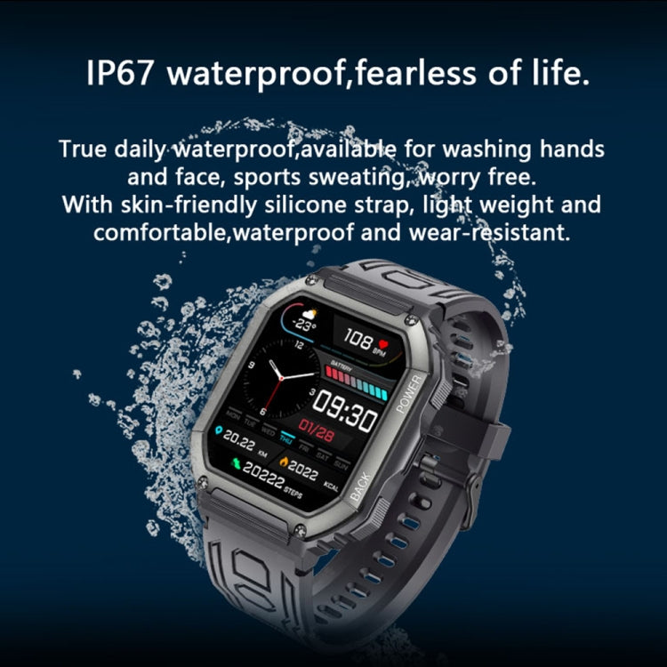 Reloj inteligente deportivo KR06 con podómetro, resistente al agua, compatible con monitorización de frecuencia cardíaca, presión arterial y llamadas Bluetooth.
