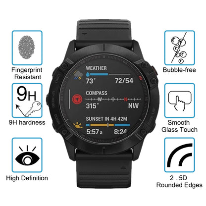 For Garmin Fenix 6 Pro 0.26mm 2.5D 9H Tempered Glass Film Screen Protector, For Garmin Fenix 6 Pro