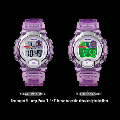 SKMEI 1450 Women Transparent Digital Watch 50m Waterproof Sports Watch with LED Light