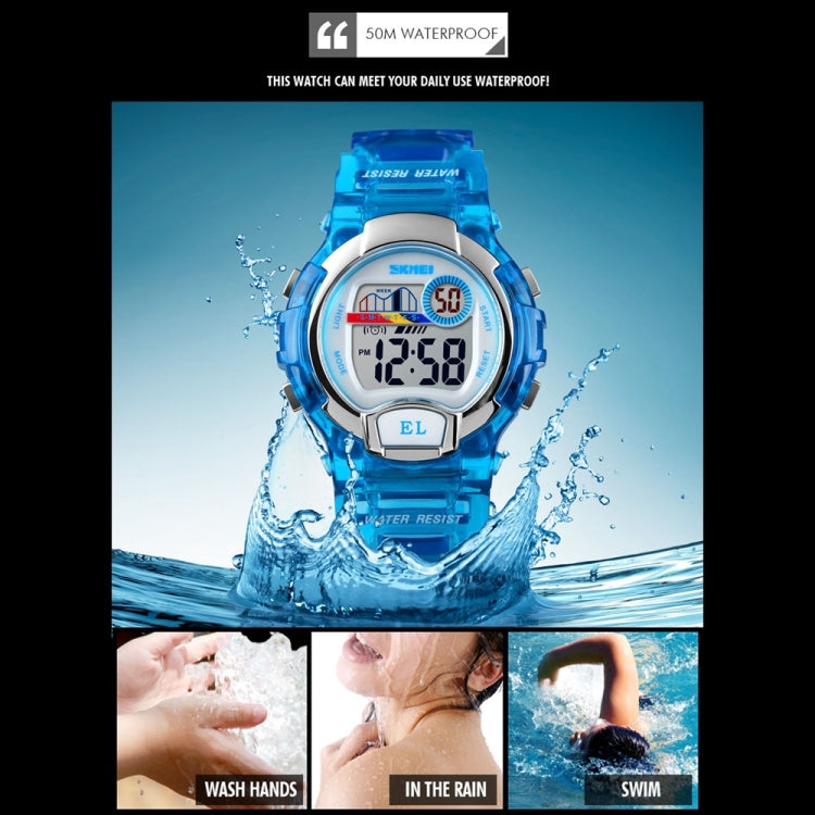 SKMEI 1450 Women Transparent Digital Watch 50m Waterproof Sports Watch with LED Light
