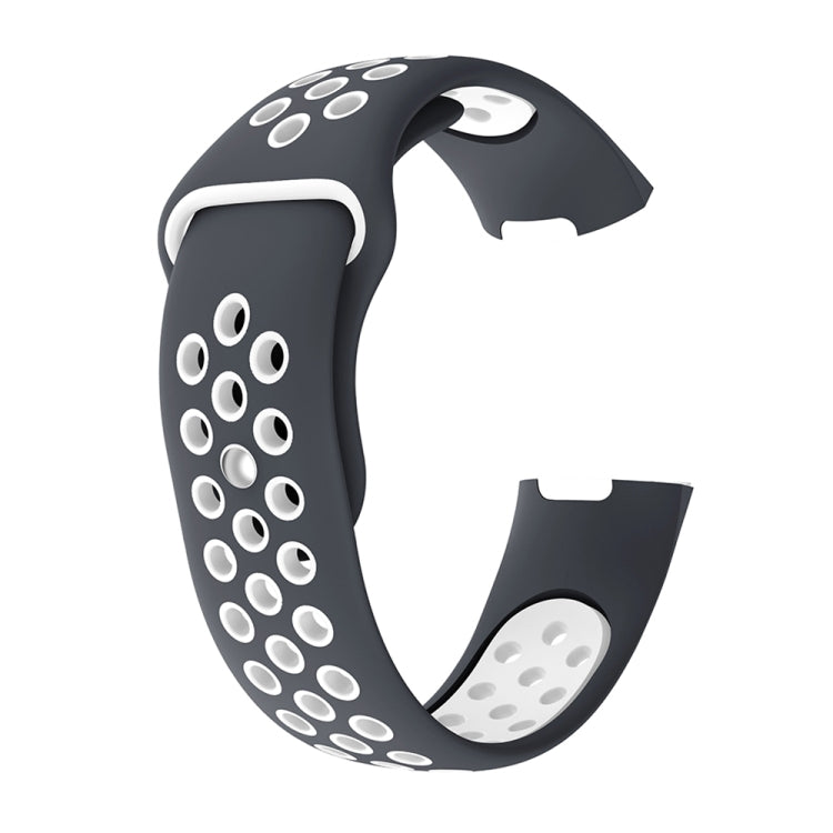 Two-color Round Hole Silicone Watch Band for Fitbit Charge 3, Watch Band Size:130-195mm