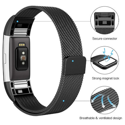 Smart Watch Stainless Steel Watch Band for FITBIT Charge 2, Size: L, Size: L