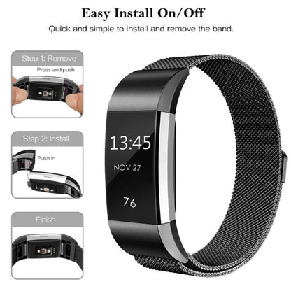 Smart Watch Stainless Steel Watch Band for FITBIT Charge 2, Size: L, Size: L
