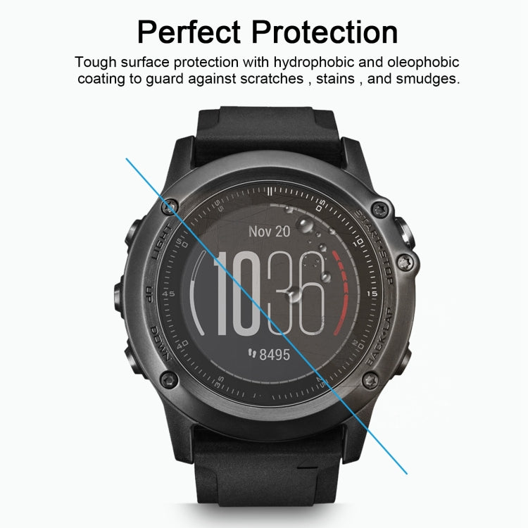 2 protectores de pantalla ENKAY Hat-Prince para reloj inteligente Garmin Fenix ​​3 HR de 0,2 mm, dureza superficial 9H, 2,15 D, a prueba de explosiones.