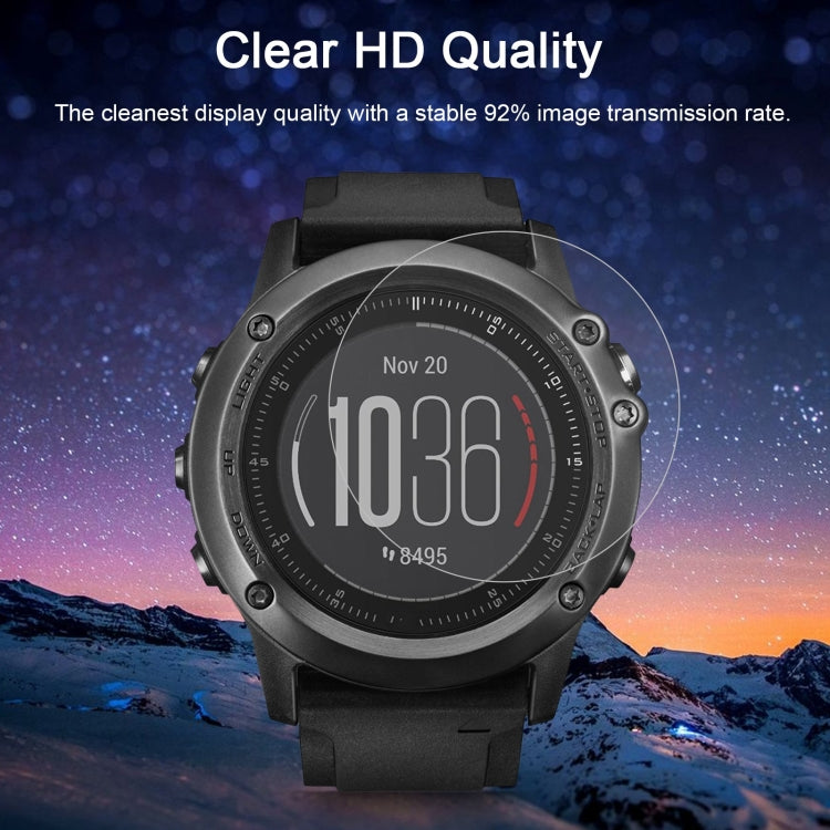 2 protectores de pantalla ENKAY Hat-Prince para reloj inteligente Garmin Fenix ​​3 HR de 0,2 mm, dureza superficial 9H, 2,15 D, a prueba de explosiones.