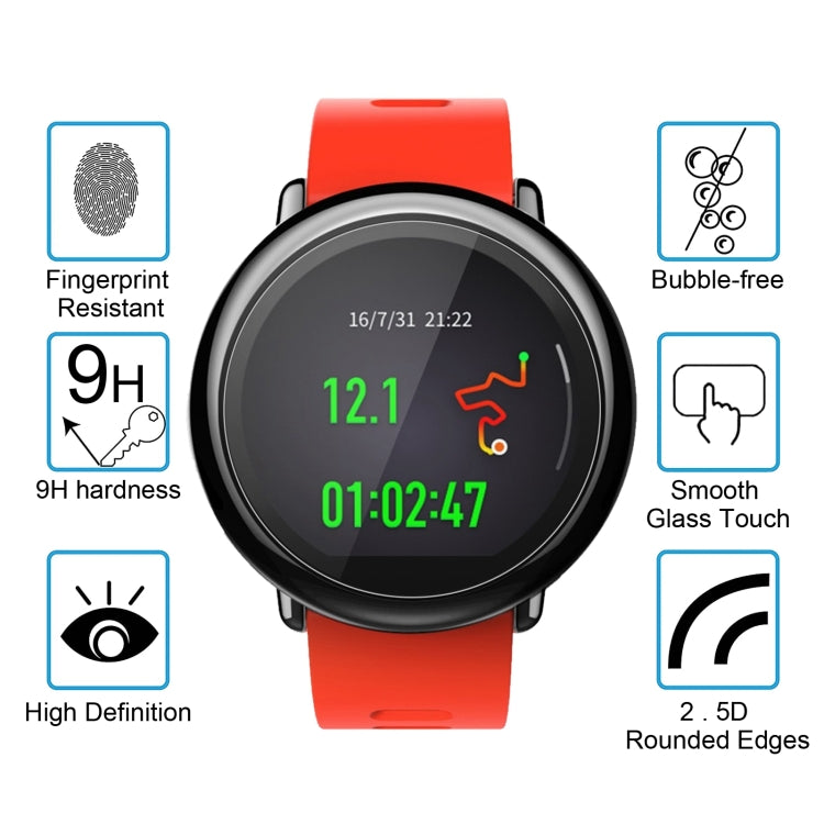 2 protectores de pantalla ENKAY Hat-Prince para reloj inteligente Xiaomi Huami AMAZFIT de 0,2 mm, dureza superficial 9H, 2,15 D, a prueba de explosiones.