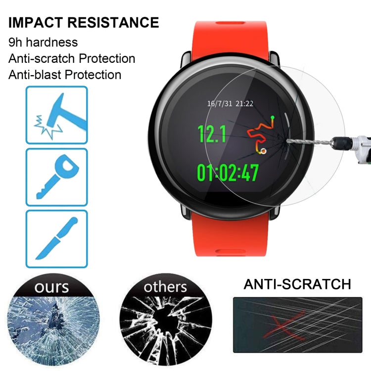 2 protectores de pantalla ENKAY Hat-Prince para reloj inteligente Xiaomi Huami AMAZFIT de 0,2 mm, dureza superficial 9H, 2,15 D, a prueba de explosiones.