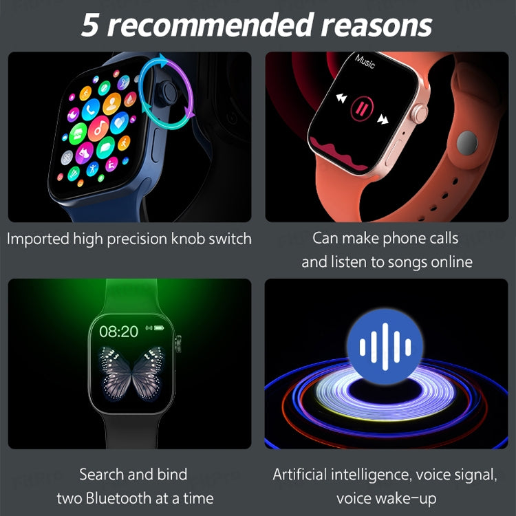 T500+MAX 1.69 inch HD Screen Smart Wristband, Support Bluetooth Calling/Heart Rate Monitoring