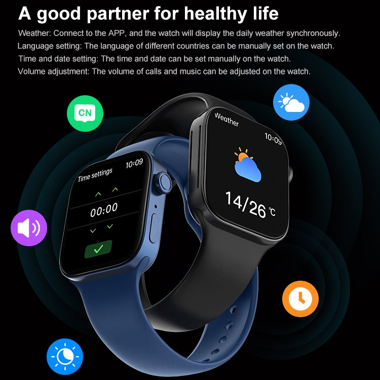 T500+MAX 1.69 inch HD Screen Smart Wristband, Support Bluetooth Calling/Heart Rate Monitoring