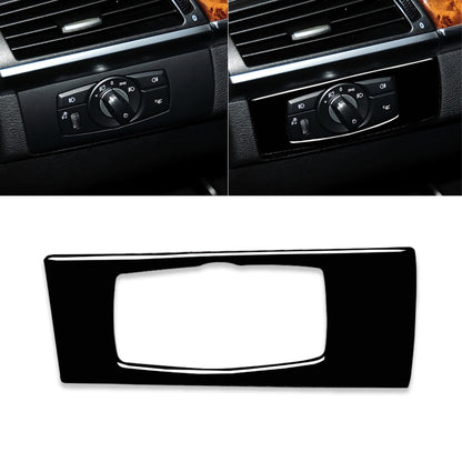 Car Left Drive Headlight Switch Panel Decorative Sticker for BMW E70 X5 / E71 X6 2008-2013, Left Drive Headlight Switch