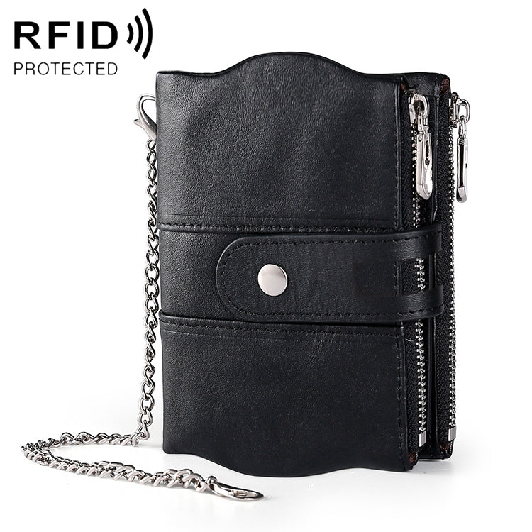 LT3539 Cowhide Leather Zipper Buckle Anti-magnetic RFID Wallet Clutch Bag for Men, with Card Slots & Shoulder Strap, LT3539 Shoulder Strap Black, LT3539 Shoulder Strap Coffee, LT3539 Shoulder Strap Blue, LT3539 Strap Red, LT3539 Yellowish-brown