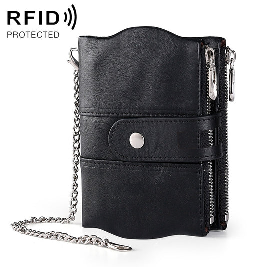 LT3539 Cowhide Leather Zipper Buckle Anti-magnetic RFID Wallet Clutch Bag for Men, with Card Slots & Shoulder Strap, LT3539 Shoulder Strap Black, LT3539 Shoulder Strap Coffee, LT3539 Shoulder Strap Blue, LT3539 Strap Red, LT3539 Yellowish-brown