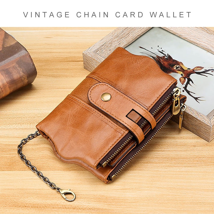 LT3539 Cowhide Leather Zipper Buckle Anti-magnetic RFID Wallet Clutch Bag for Men, with Card Slots & Shoulder Strap, LT3539 Shoulder Strap Black, LT3539 Shoulder Strap Coffee, LT3539 Shoulder Strap Blue, LT3539 Strap Red, LT3539 Yellowish-brown