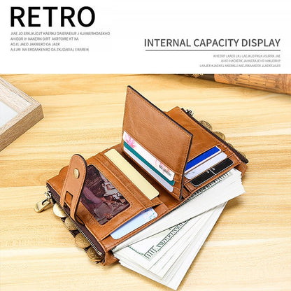 LT3539 Cowhide Leather Zipper Buckle Anti-magnetic RFID Wallet Clutch Bag for Men, with Card Slots & Shoulder Strap, LT3539 Shoulder Strap Black, LT3539 Shoulder Strap Coffee, LT3539 Shoulder Strap Blue, LT3539 Strap Red, LT3539 Yellowish-brown