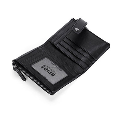 TP-196 Multi-functional Retro Cowhide Leather Multiple Card Slots Dual zipper RFID Wallet