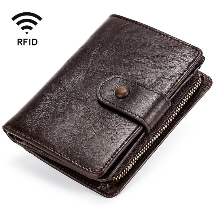 TP-201 Crazy Horse Leather Multi-functional Lather RFID Clasp Retro Wallet, TP-201