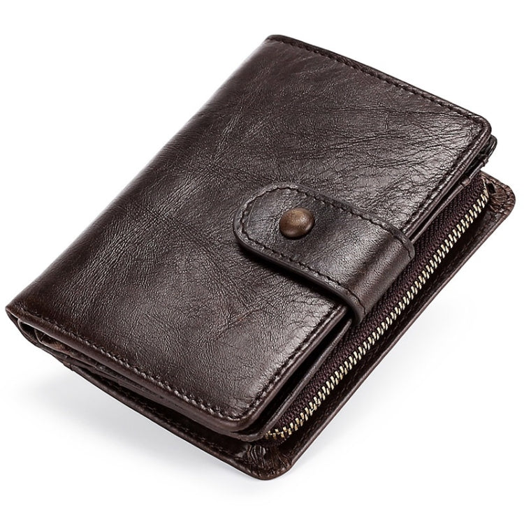 TP-201 Crazy Horse Leather Multi-functional Lather RFID Clasp Retro Wallet, TP-201