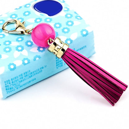 LS02 Cowhide Tassel Keychain Car Hanging Bag Pendant