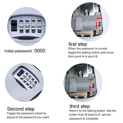Caja de almacenamiento de metal con cerradura de contraseña grande, caja de seguridad para villa, armario de pared, caja de seguridad