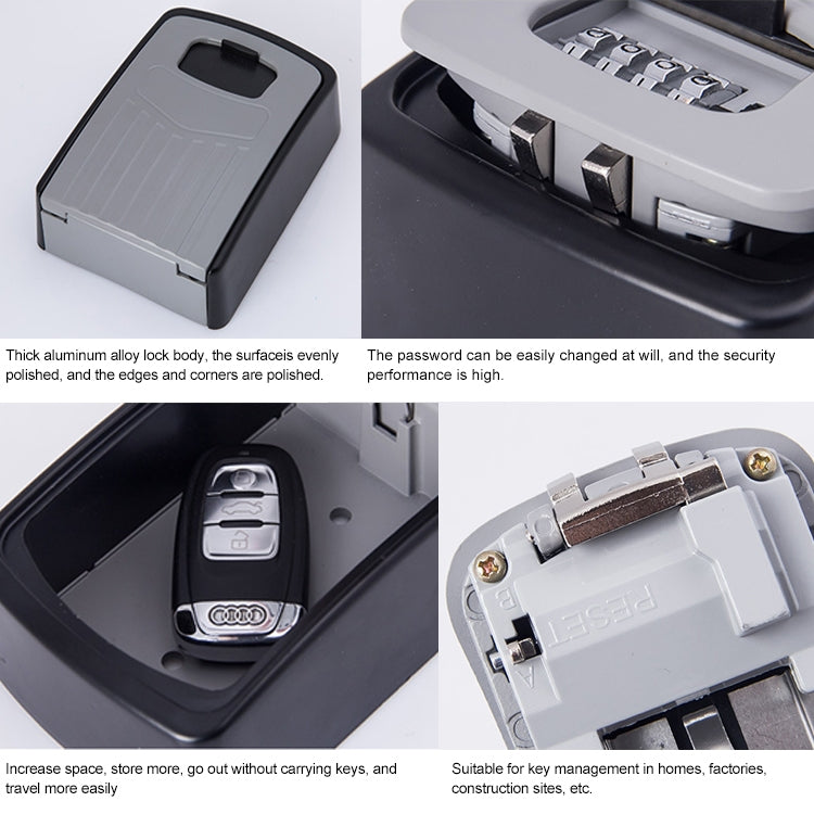 Caja de almacenamiento de metal con cerradura de contraseña grande, caja de seguridad para villa, armario de pared, caja de seguridad