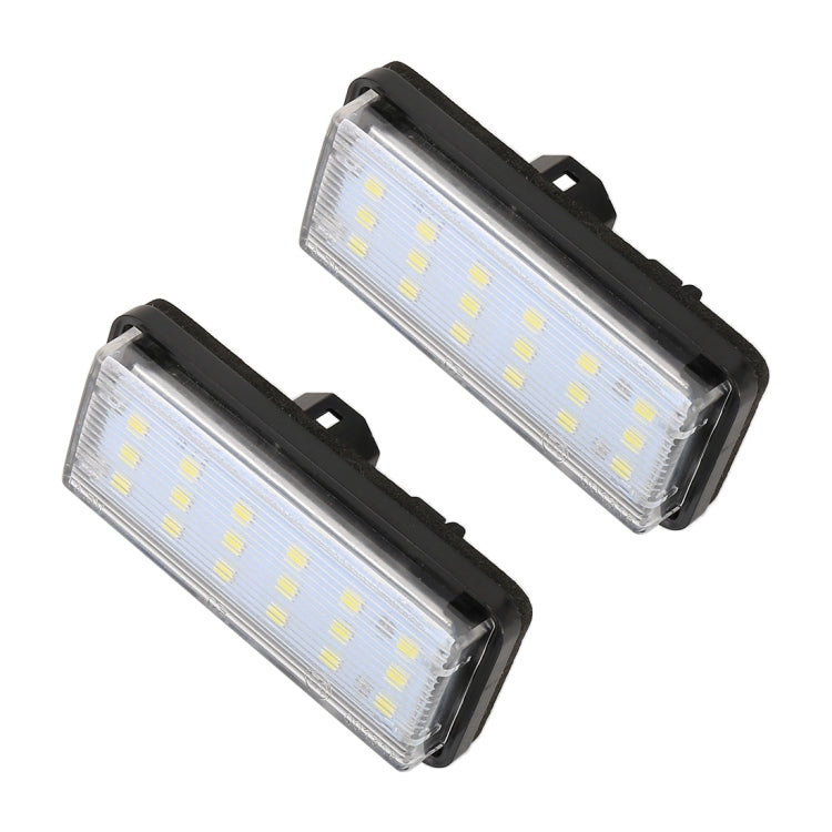 2 unidades de luzes de matrícula LED para automóvel, 12V DC / 1,5W / 6000K / 100LM, com 18 LEDs SMD-3528, para Lexus.