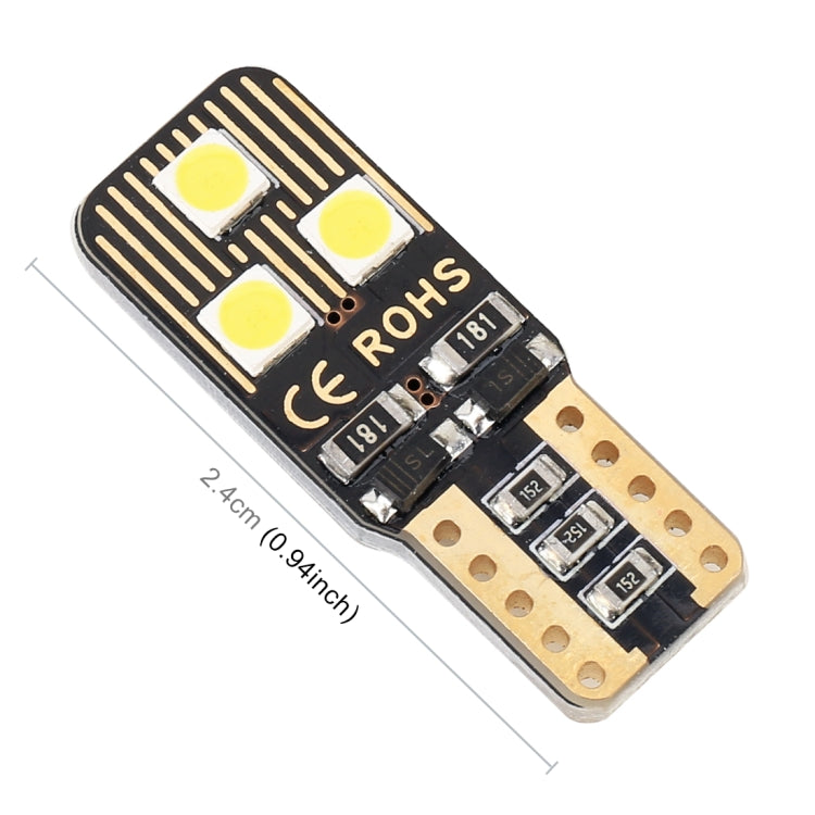 2 PCS T10 / W5W / 168 / 194 DC12V / 1.6W / 6000K / 110LM 6LEDs SMD-3030 Car Clearance Light, with Decoder, 6LEDs SMD-3030, with Decoder