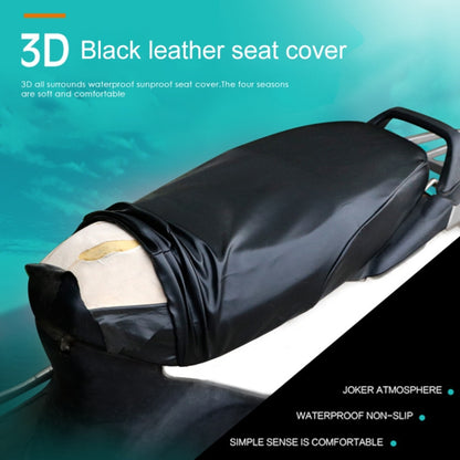 Funda impermeable para asiento de motocicleta, de cuero negro, para evitar el calor y proteger el asiento del scooter. Talla XL. Largo: 61-65 cm; Ancho: 27-38 cm.