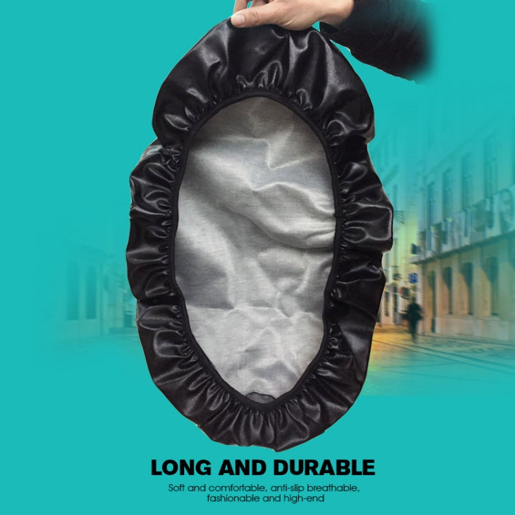 Funda impermeable para asiento de motocicleta, de cuero negro, para evitar el calor y proteger el asiento del scooter. Talla XL. Largo: 61-65 cm; Ancho: 27-38 cm.