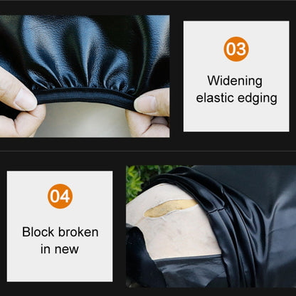 Funda impermeable para asiento de motocicleta, de cuero negro, para evitar el calor y proteger el asiento del scooter. Talla XL. Largo: 61-65 cm; Ancho: 27-38 cm.