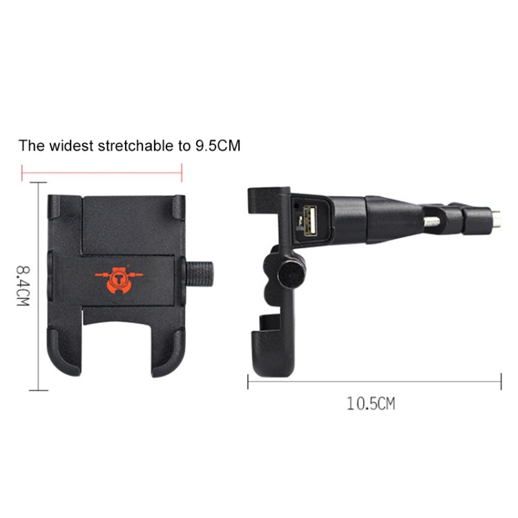 Cargador USB portátil para motocicleta, de aleación de aluminio, para teléfono móvil, versión para manillar, 3089
