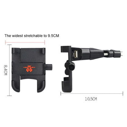 Cargador USB portátil para motocicleta, de aleación de aluminio, para teléfono móvil, versión para manillar, 3089
