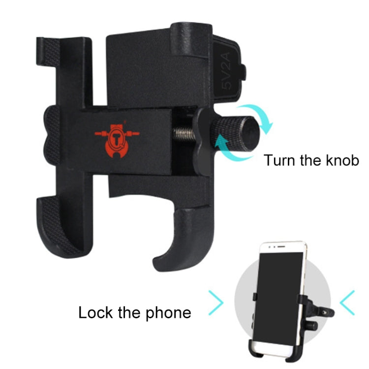 Cargador USB portátil para motocicleta, de aleación de aluminio, para teléfono móvil, versión para manillar, 3089