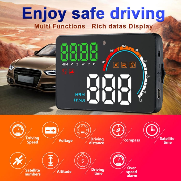 Sistema de seguridad con pantalla frontal Q5 GPS de 4 pulgadas para vehículo, compatible con velocidad, dirección y distancia recorridas/kilómetros recorridos/, Q5